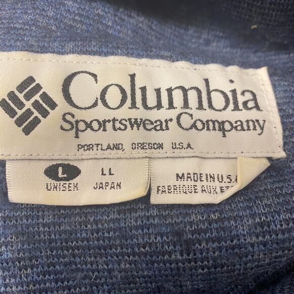 Columbia Unisex Mens Women Fleece Pullover 1/4 Zip Sweater Blue Pockets Large - Picture 6 of 9